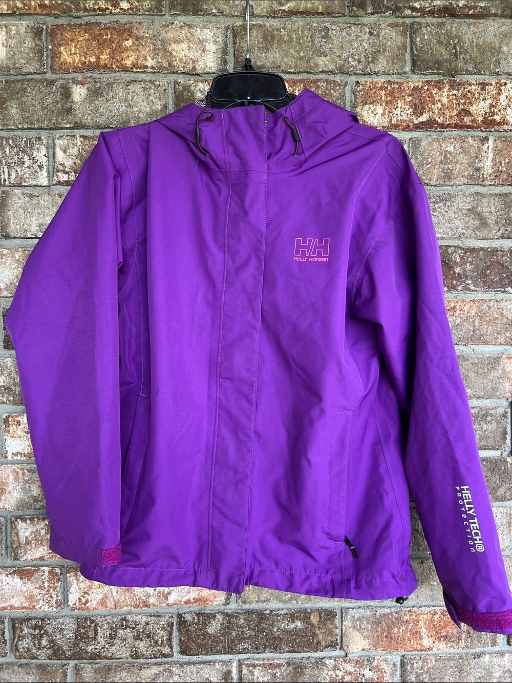 Helly Hansen Outdoor Purple Hooded Full Zip Rain Coat Jacket Women’s Size M